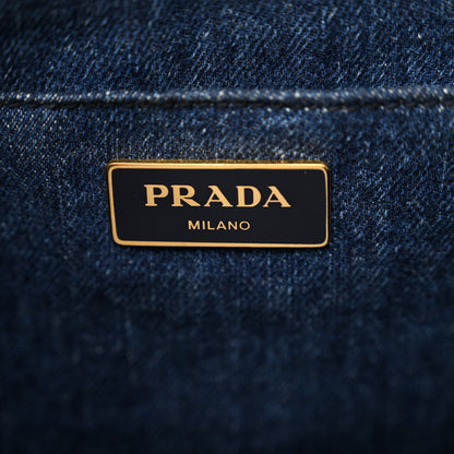 Prada Denim Logo Tote Bleu 6 of 10