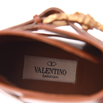 Valentino Garavani Calfskin Unicorn Buckle Ankle Booties 36 Cognac 7 of 8