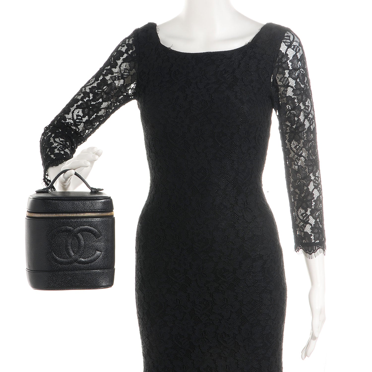 Chanel Caviar Vanity Cosmetic Case Black 2 of 9