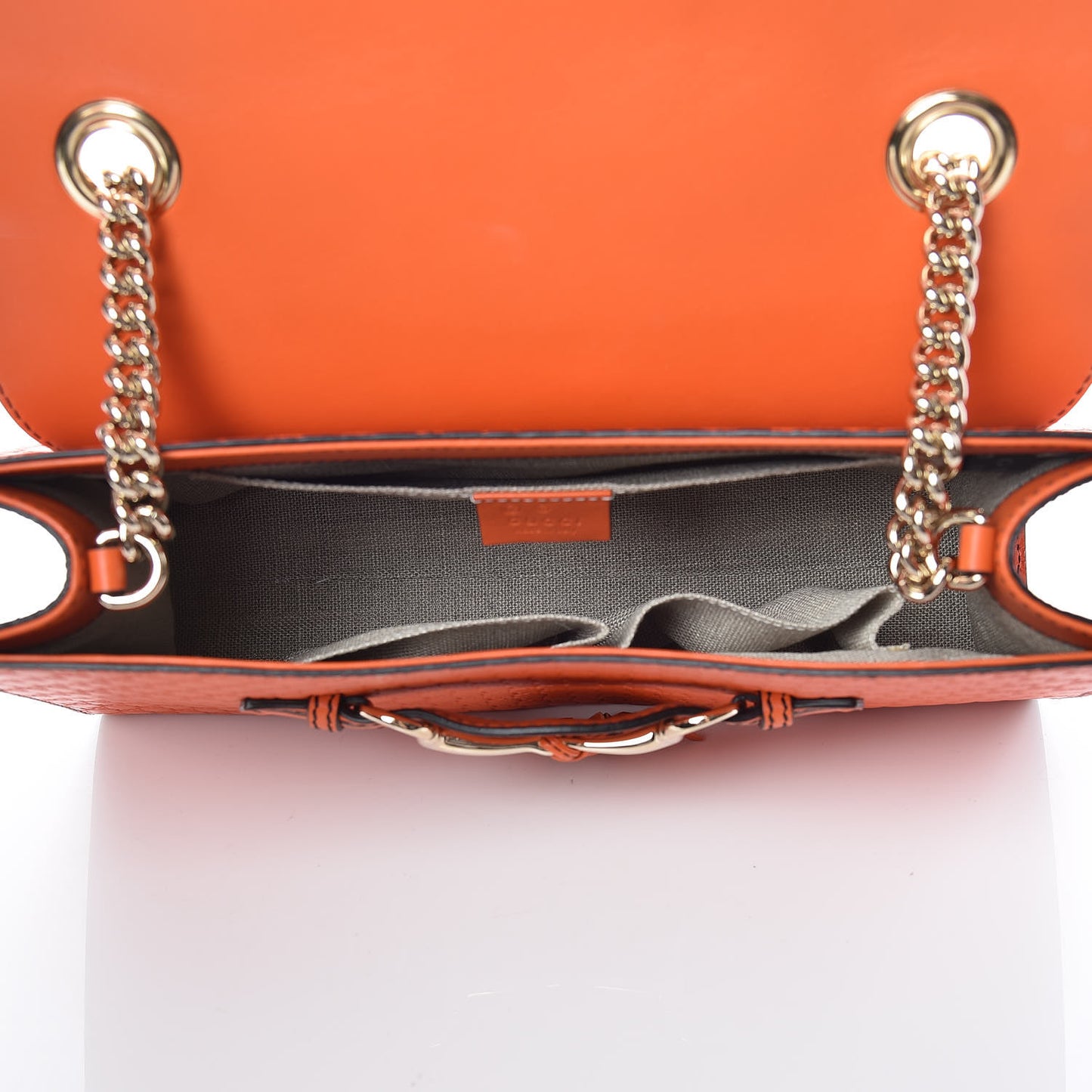 Microguccissima Medium Emily Chain Shoulder Bag Sun Orange