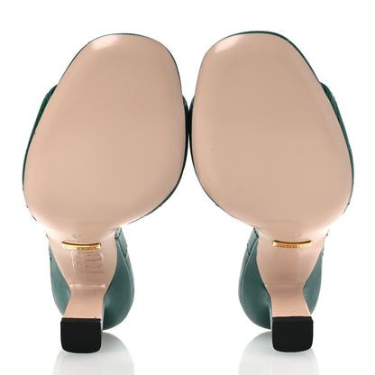 Gucci Nappa Matelasse GG Marmont 75mm Slide Sandals 35 Emerald 7 of 12