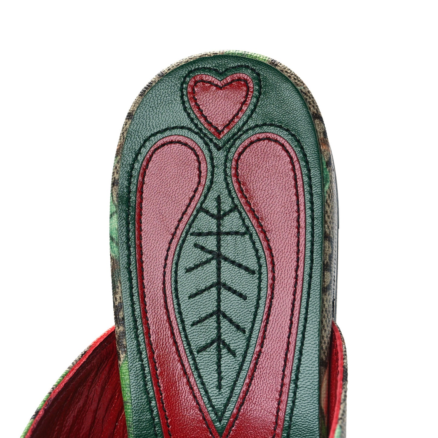 GG Supreme Monogram Tian Womens Princetown Slippers 38 Beige Ebony Multicolor