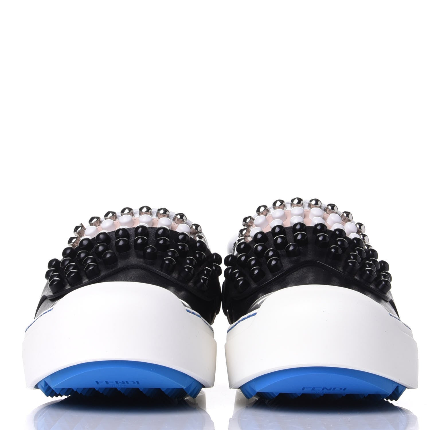 Fendi Calfskin Studded Karlito Slip On Sneaker 36 Black 2 of 11