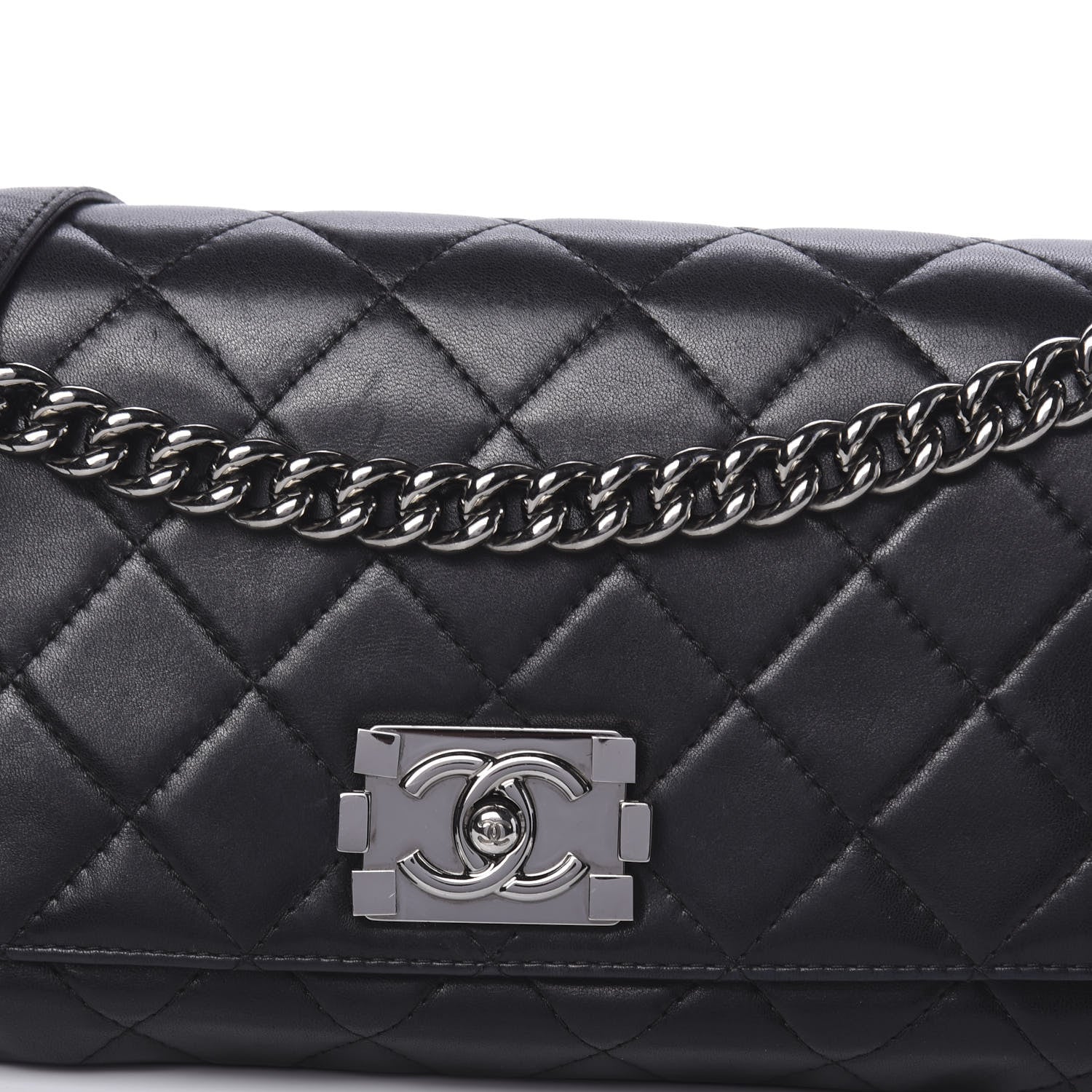 Chanel Lambskin Quilted Soft Boy Flap Black 14 of 14