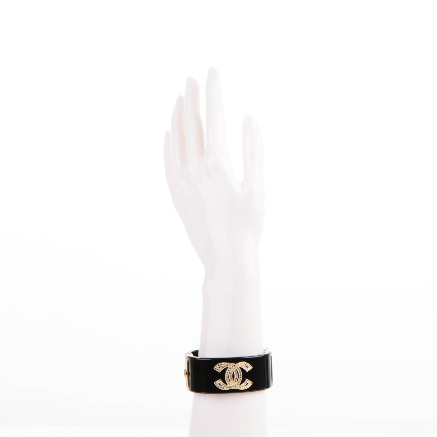 Resin Baguette Crystal CC Cuff Black
