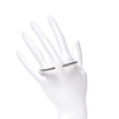 David Yurman Sterling Silver 14K Yellow Gold 5mm Cable Classics Bracelet 2 of 5