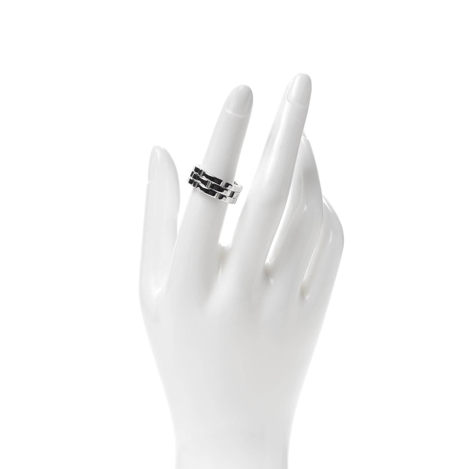 Cartier 18K White Gold Maillon Panthere 3 Row Ring 53 6.5 2 of 4
