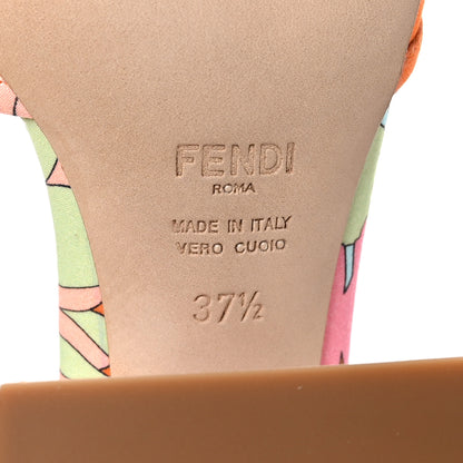 Fendi Fabric Calfskin Promenade Slingback Sandals 37.5 Arancio 7 of 7