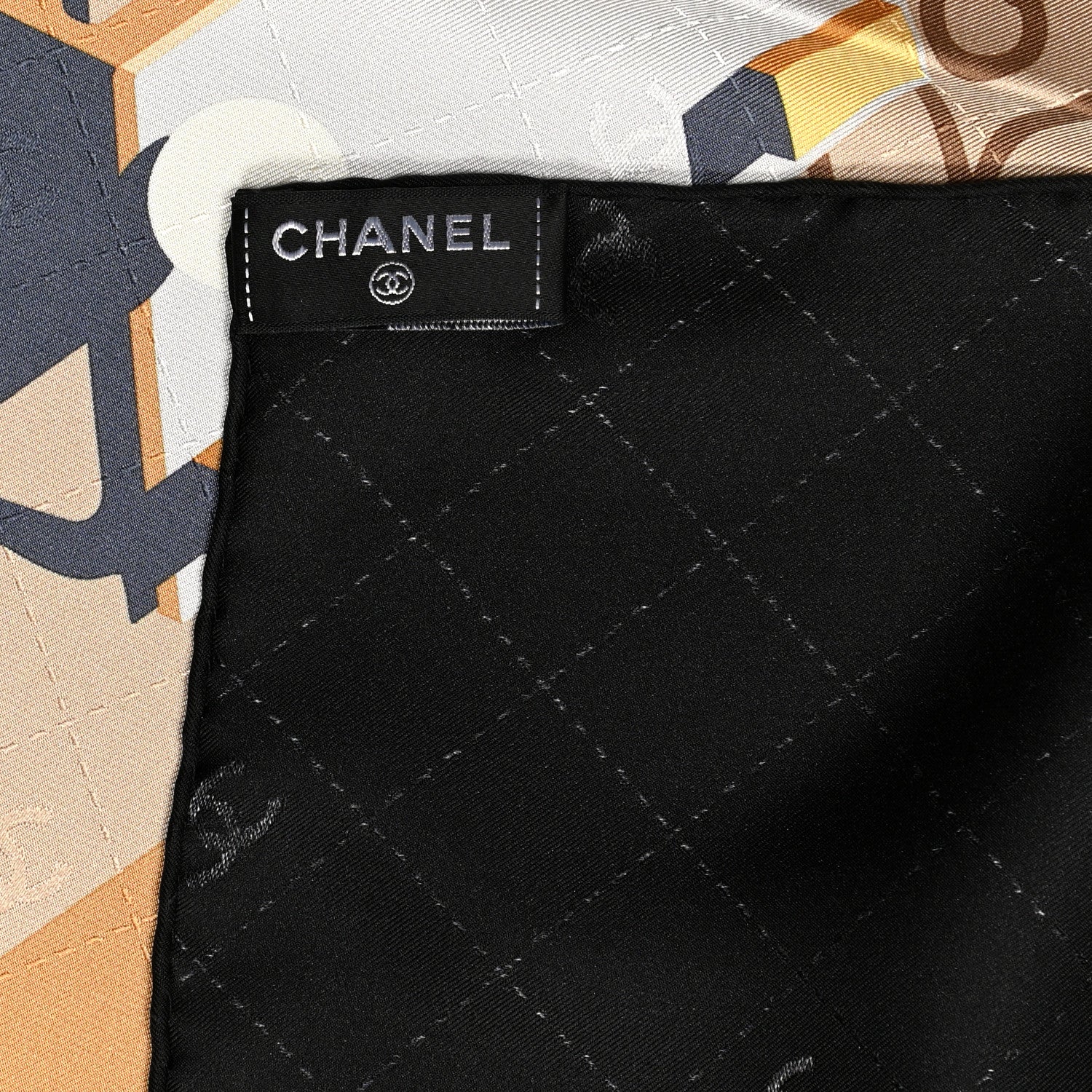 Chanel Silk Apartment Square Scarf Black Multicolor 8 of 8