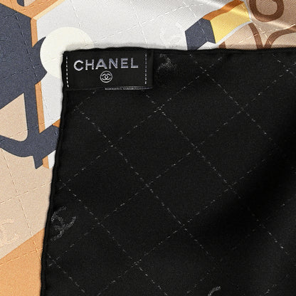 Chanel Silk Apartment Square Scarf Black Multicolor 8 of 8