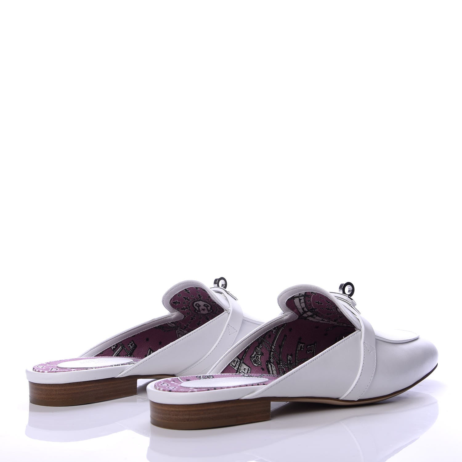 Hermes Calfskin Oz Mules 39 White 8 of 15