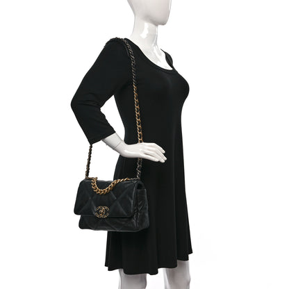 Chanel Lambskin Quilted Medium Chanel 19 Flap Black 2 of 11