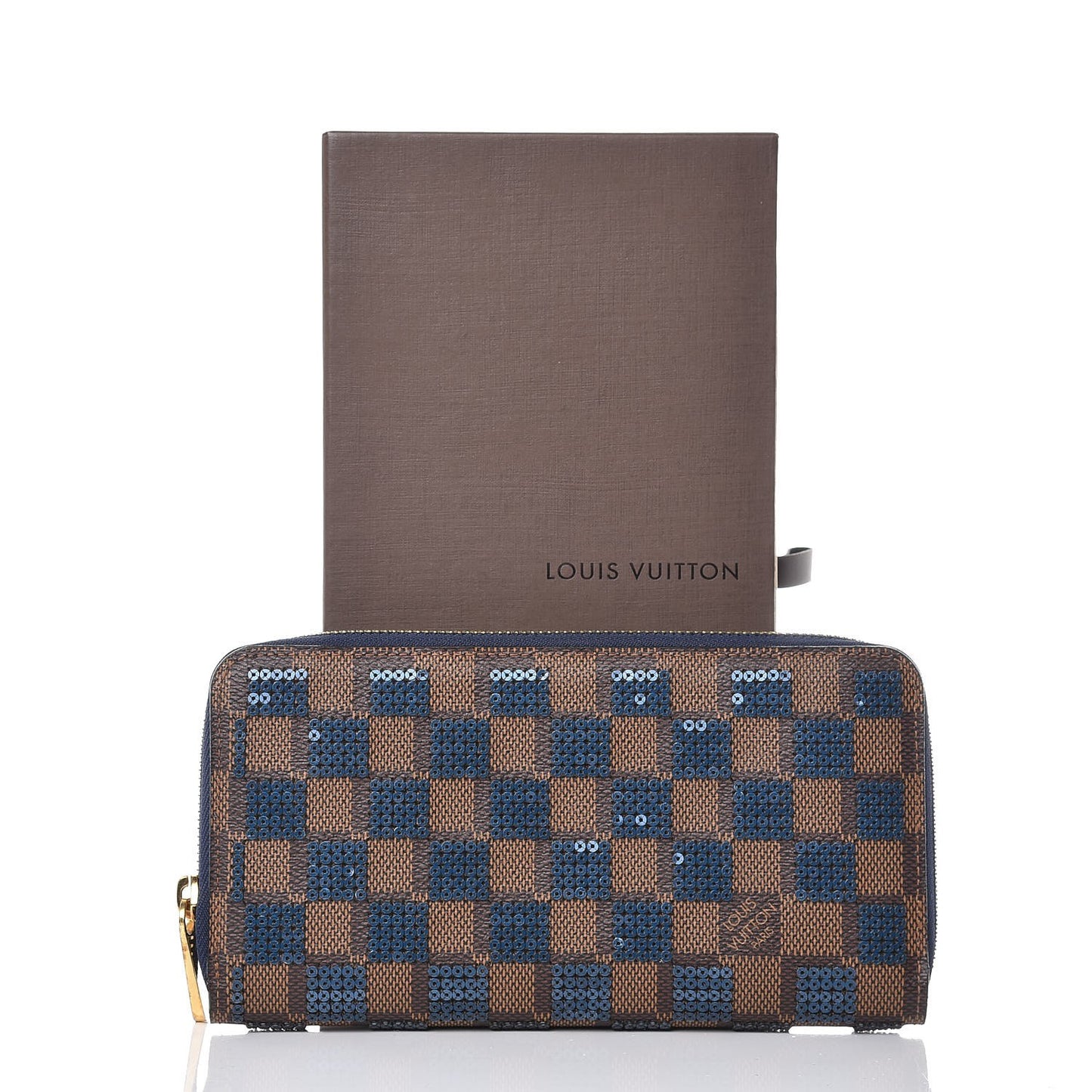 Damier Paillettes Zippy Wallet Blue