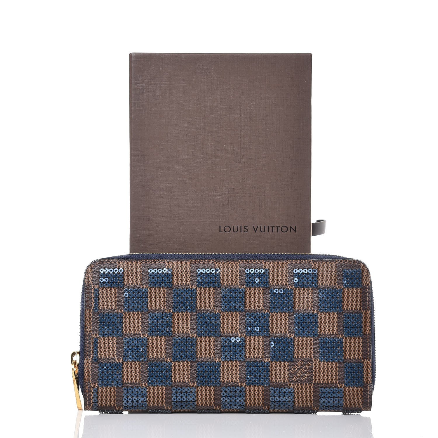 Louis Vuitton Damier Paillettes Zippy Wallet Blue 8 of 9