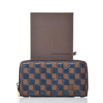 Louis Vuitton Damier Paillettes Zippy Wallet Blue 8 of 9