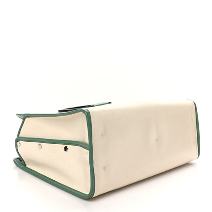 Fendi Vitello Seta Century Nappa Canvas Medium Peekaboo Iconic Defender Satchel Moresco Verde Islanda 6 of 11