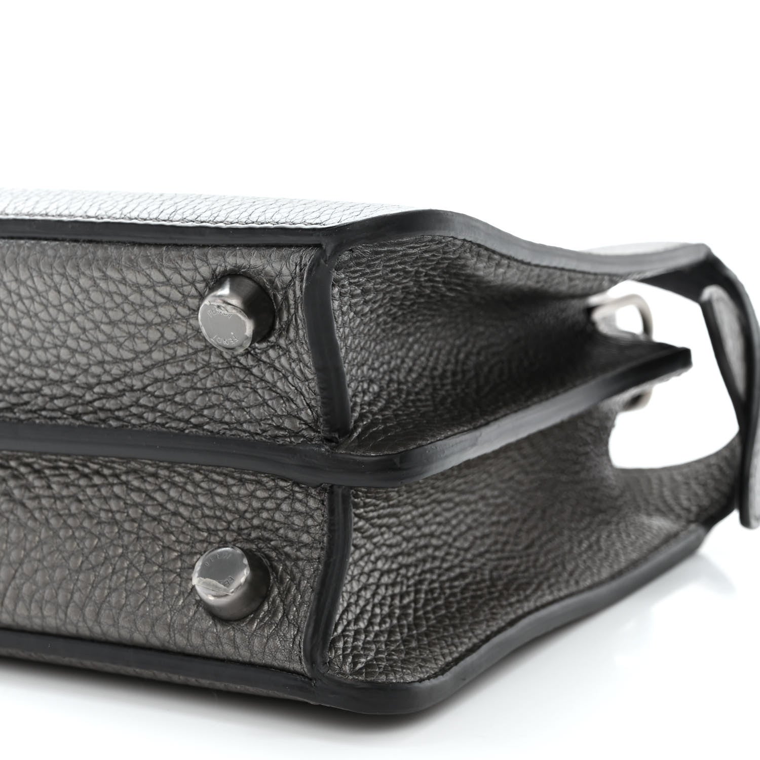 Fendi Cuoio Romano Lux Mini Peekaboo I SEE U Satchel Graphite 11 of 11