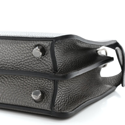 Fendi Cuoio Romano Lux Mini Peekaboo I SEE U Satchel Graphite 11 of 11