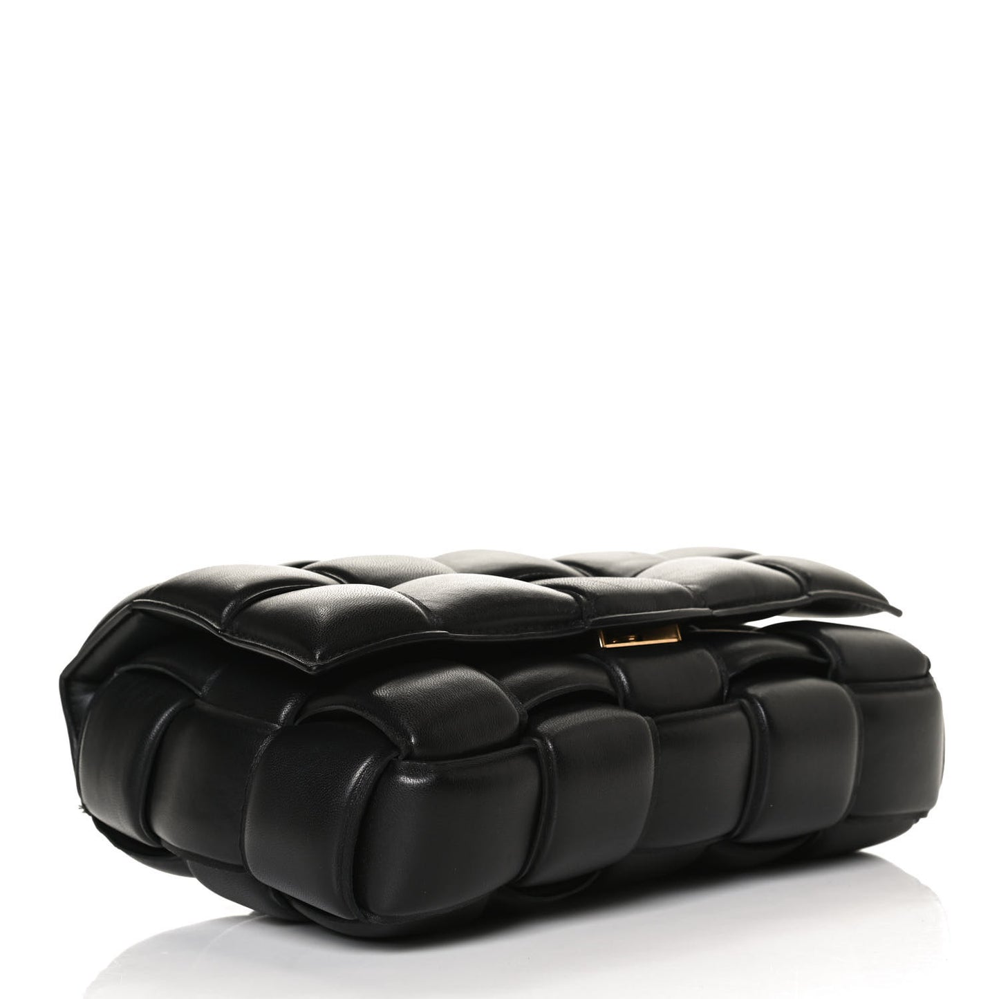 Nappa Maxi Intreccio Padded Cassette Crossbody Bag Black