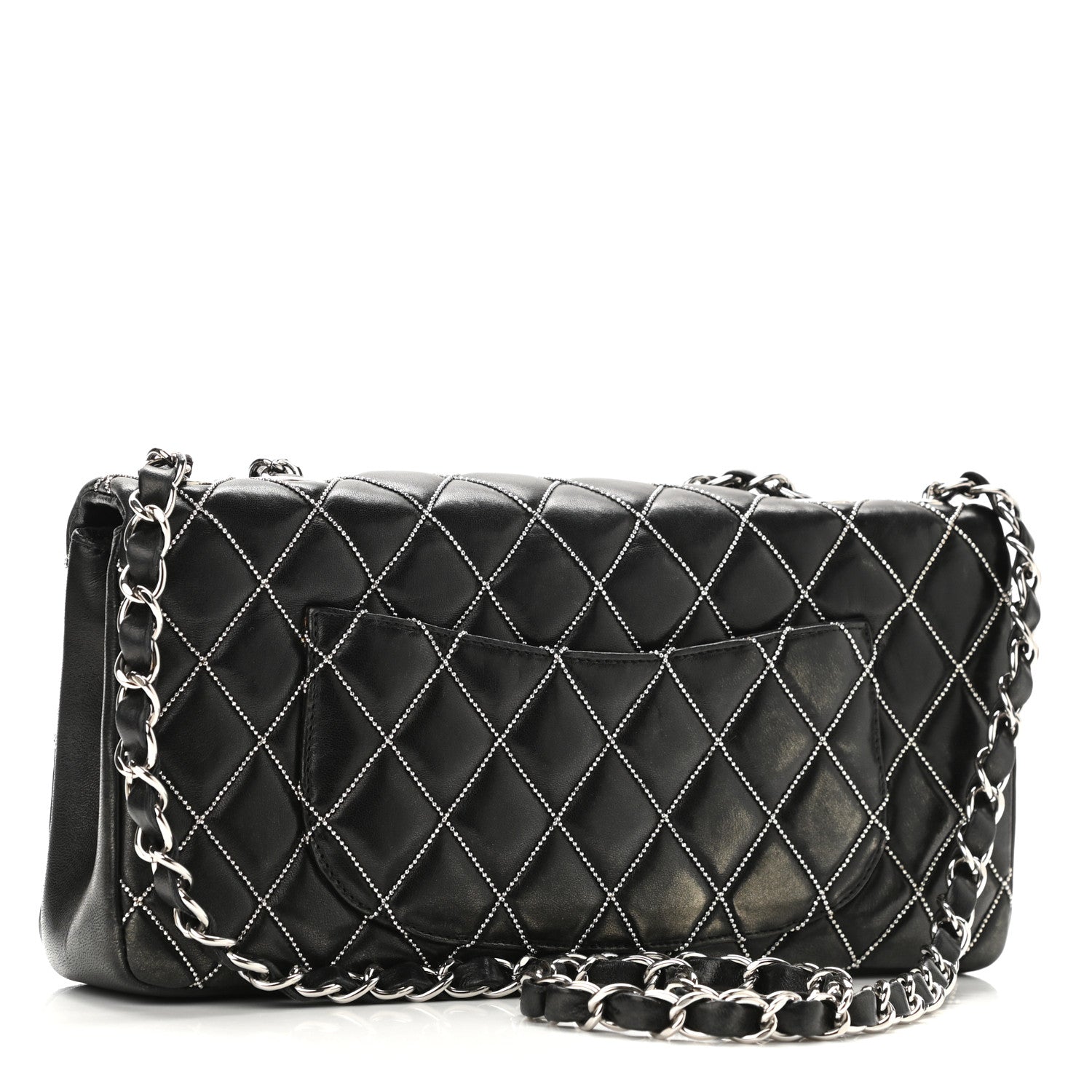 Chanel Lambskin Studded Medium Metal Beauty Flap Black 2 of 9