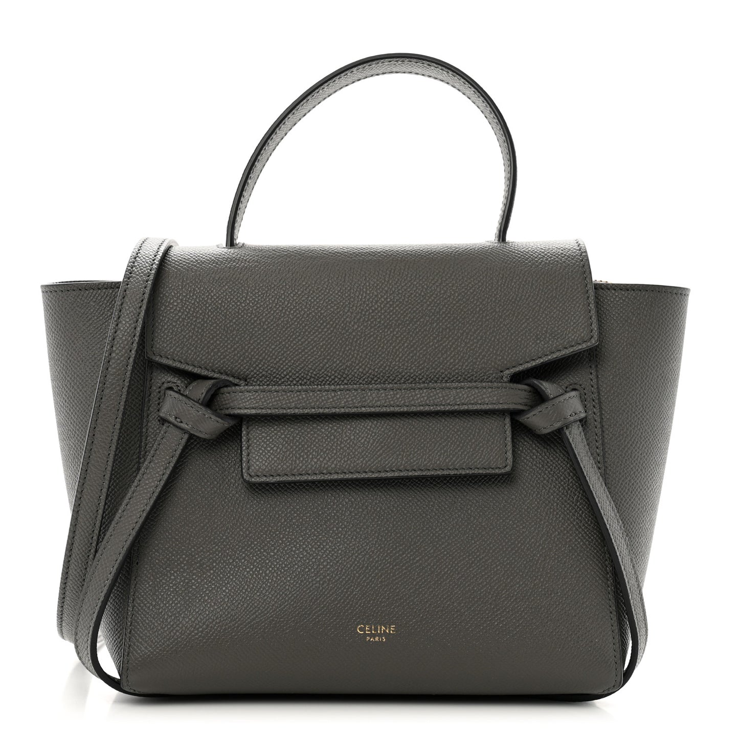 Grained Calfskin Nano Belt Bag Grey