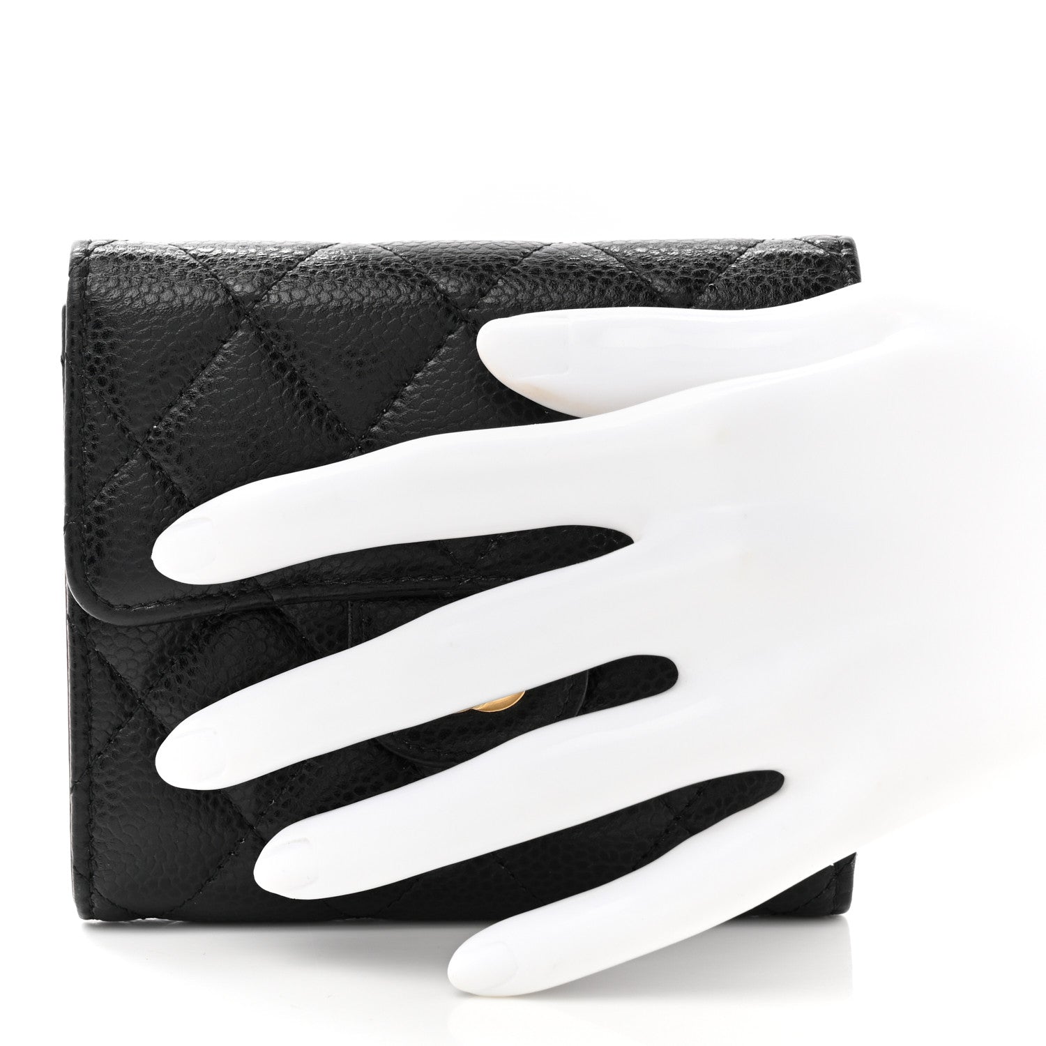 Chanel Caviar Quilted Compact Flap Wallet Black 2 of 10