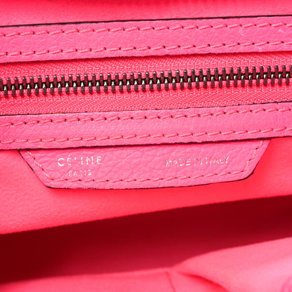 Celine Drummed Calfskin Micro Luggage Fluo Pink 6 of 10