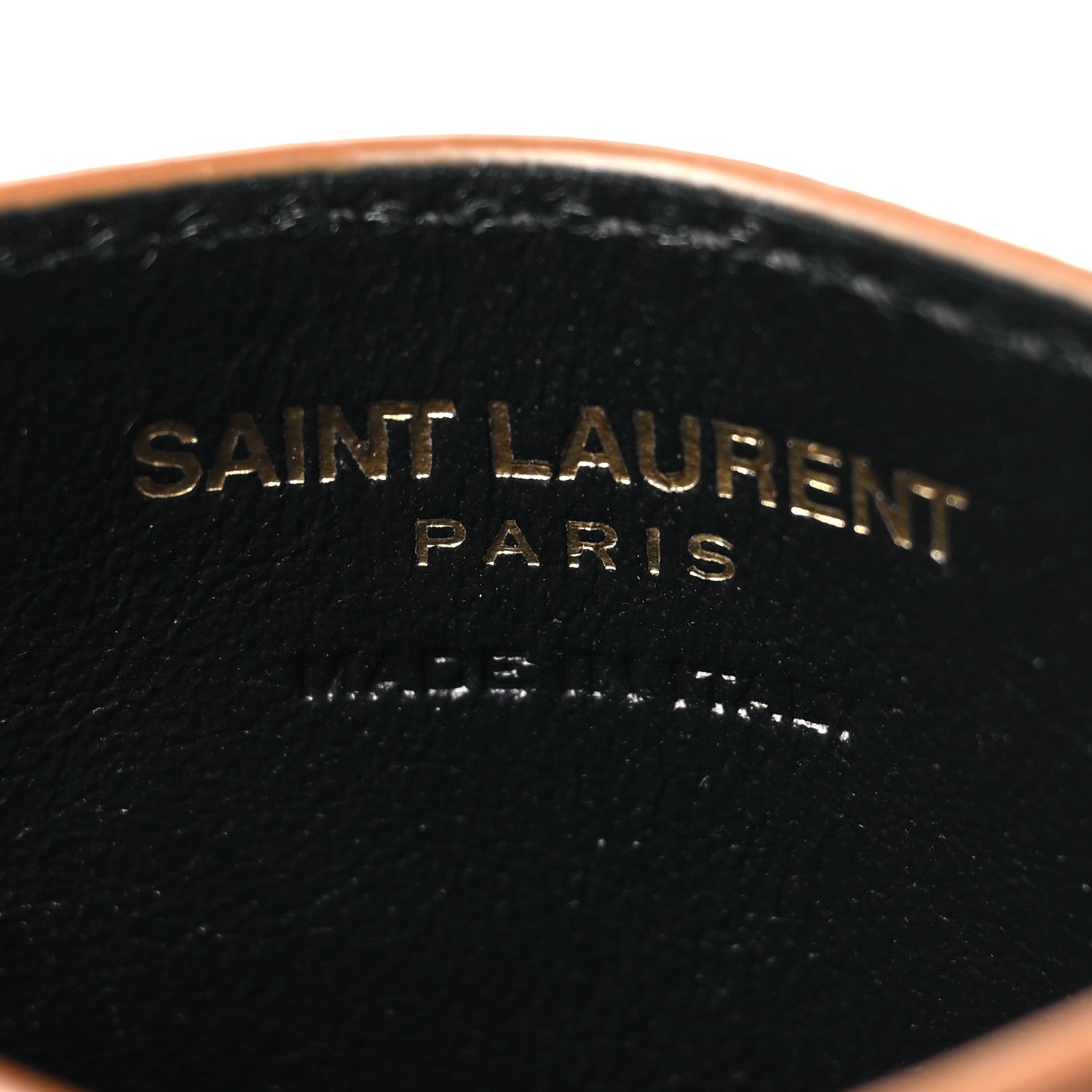 Saint Laurent Grain De Poudre Matelasse Chevron Monogram Credit Card Case Natural Dark 6 of 11