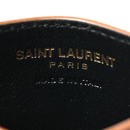 Saint Laurent Grain De Poudre Matelasse Chevron Monogram Credit Card Case Natural Dark 6 of 11