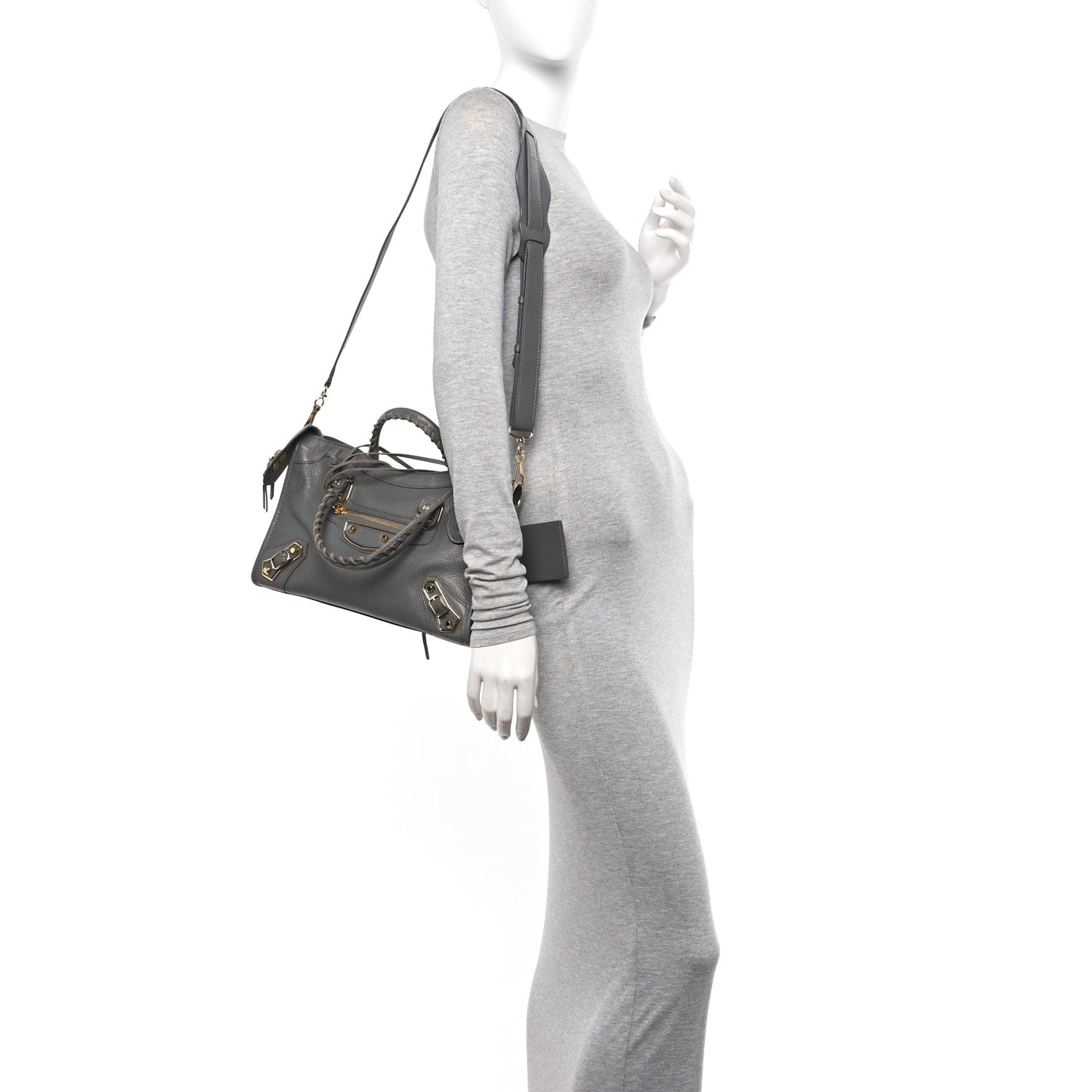 Chevre Gold Metallic Edge Hardware S City Gris Acier