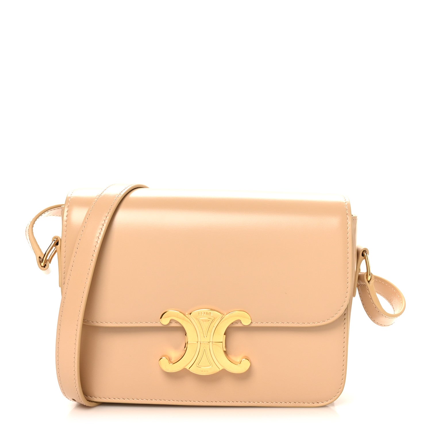 Celine Shiny Calfskin Teen Triomphe Oat Beige 1 of 9