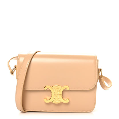 Celine Shiny Calfskin Teen Triomphe Oat Beige 1 of 9