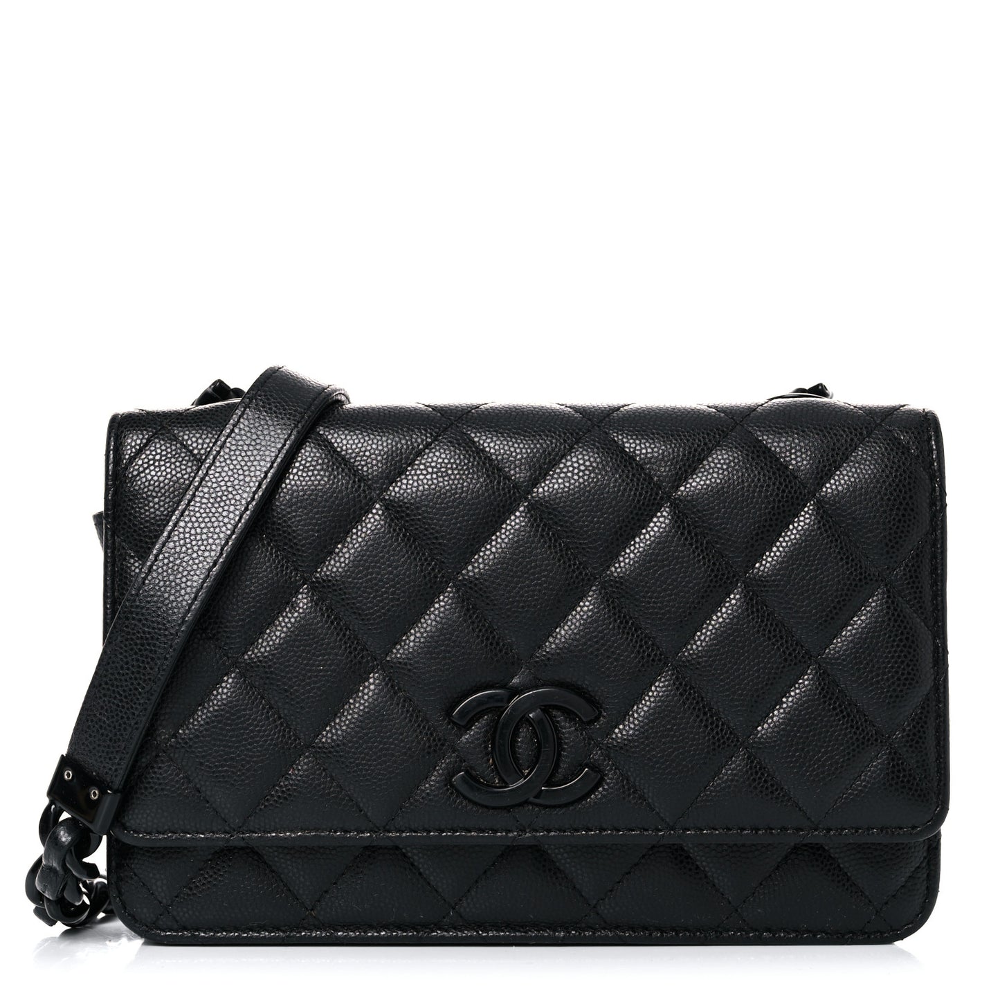 Caviar Quilted My Everything Wallet On Chain WOC Black