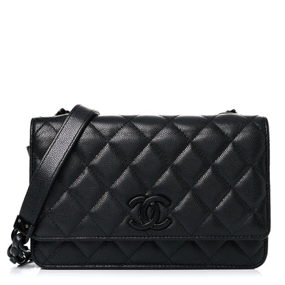 Chanel Caviar Quilted My Everything Wallet On Chain WOC Black 1 of 25