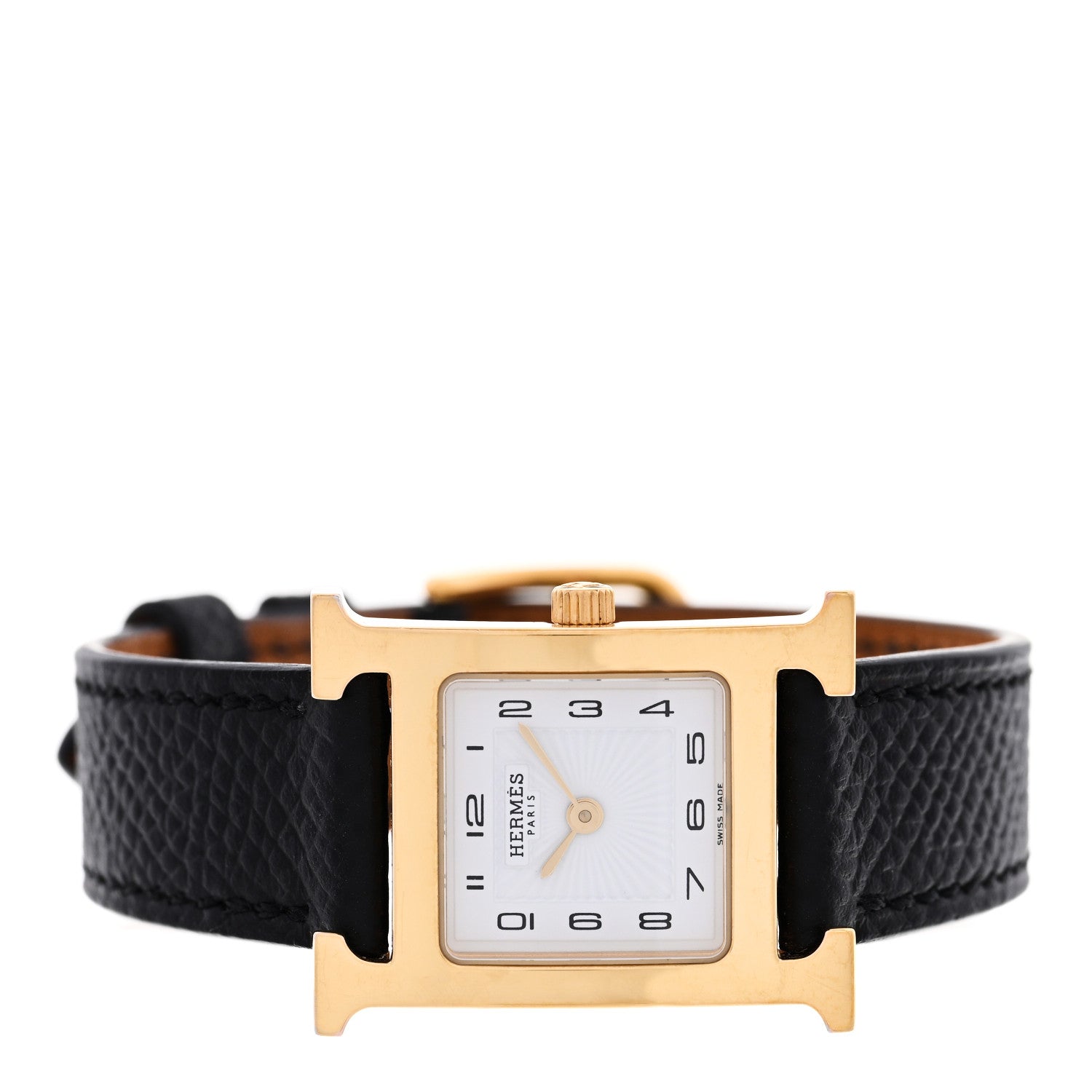 Hermes Stainless Steel Epsom 21mm Heure H Hour Quartz Watch Noir 2 of 5