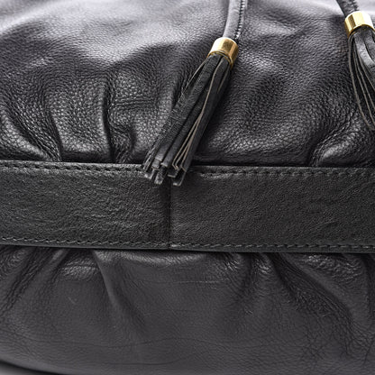 Gucci Pebbled Calfskin Medium Interlocking Icon Shoulder Bag Black 9 of 13
