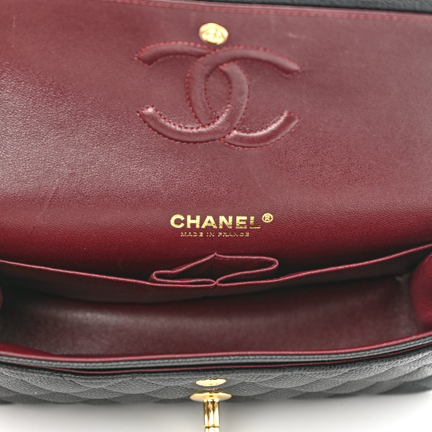 Caviar Quilted Small Double Flap Black