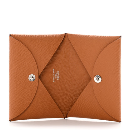 Hermes Epsom Calvi Card Case Gold 5 of 6