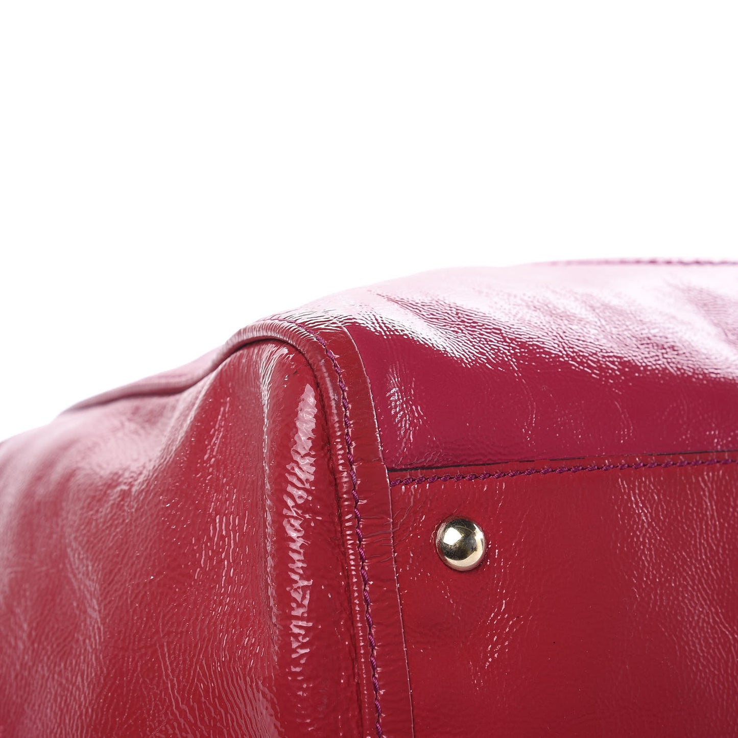 Vernice Naplack Medium Soho Shoulder Bag Bright Bouganville