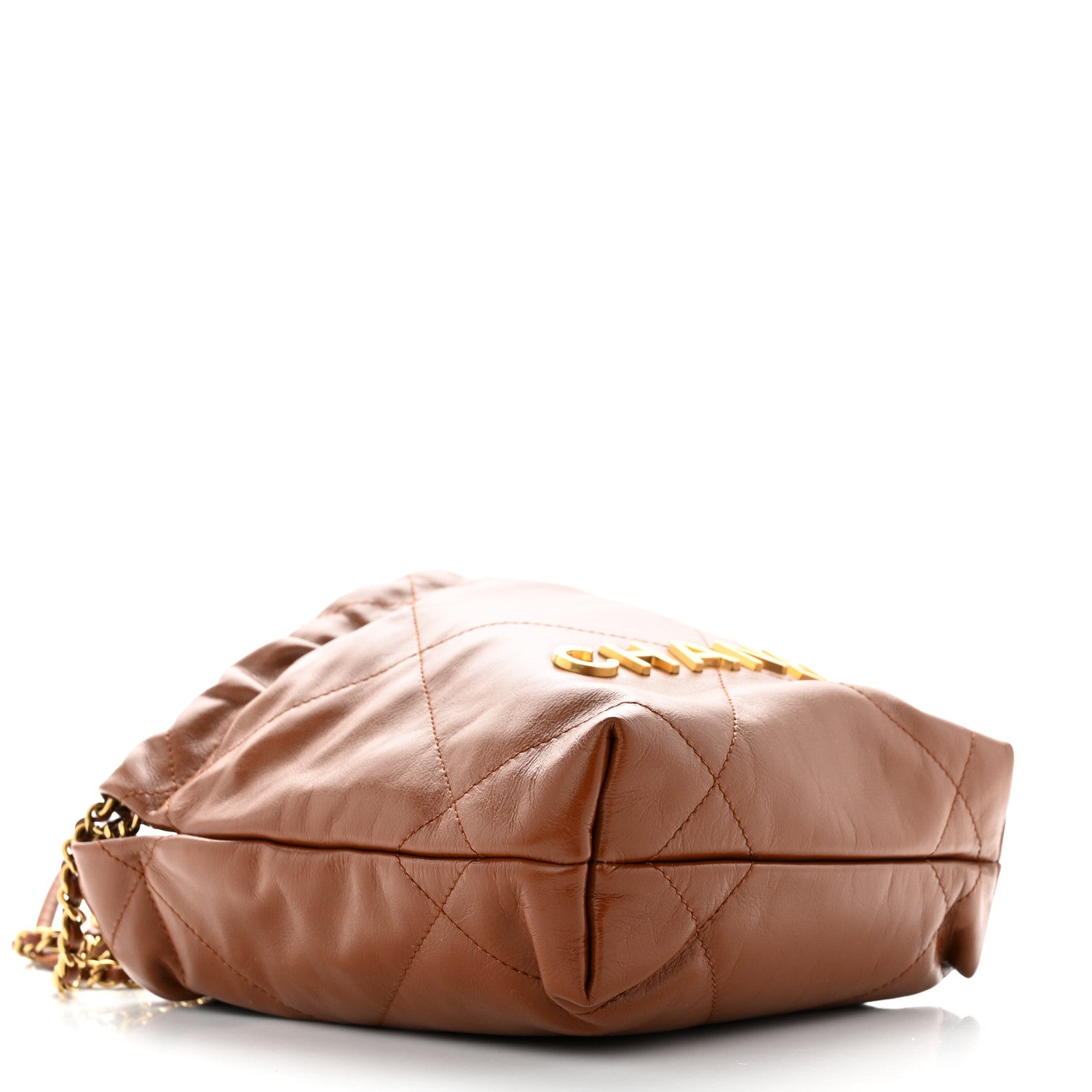 Chanel Shiny Calfskin Quilted Mini Chanel 22 Light Brown 4 of 10