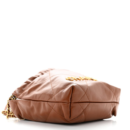 Chanel Shiny Calfskin Quilted Mini Chanel 22 Light Brown 4 of 10
