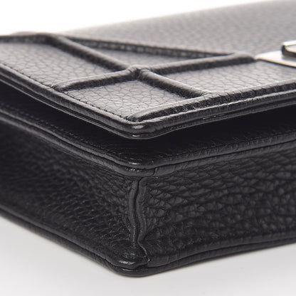 Christian Dior Grained Calfskin Diorama Wallet on Chain Pouch Black 7 of 8