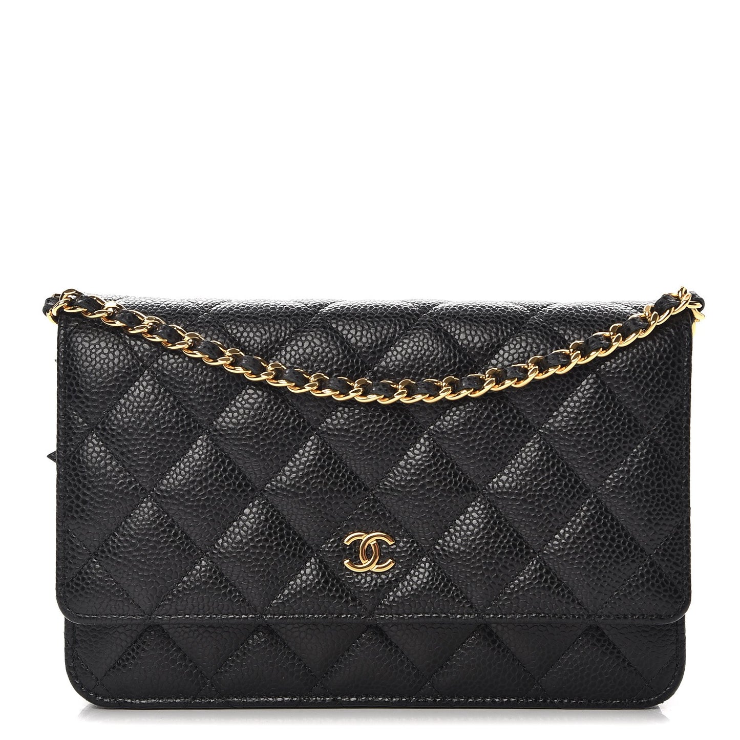 Caviar Quilted Wallet On Chain WOC Black
