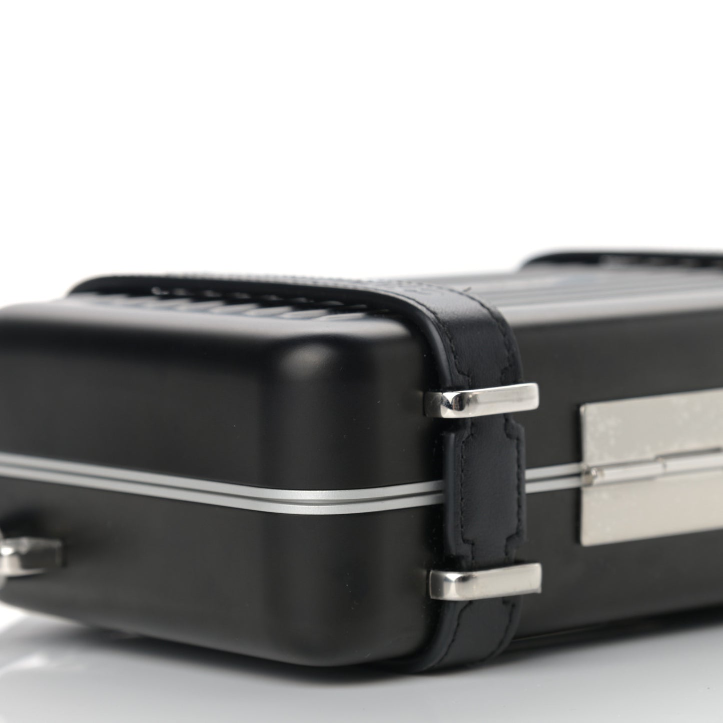 X RIMOWA Aluminum Personal Clutch On Strap Black