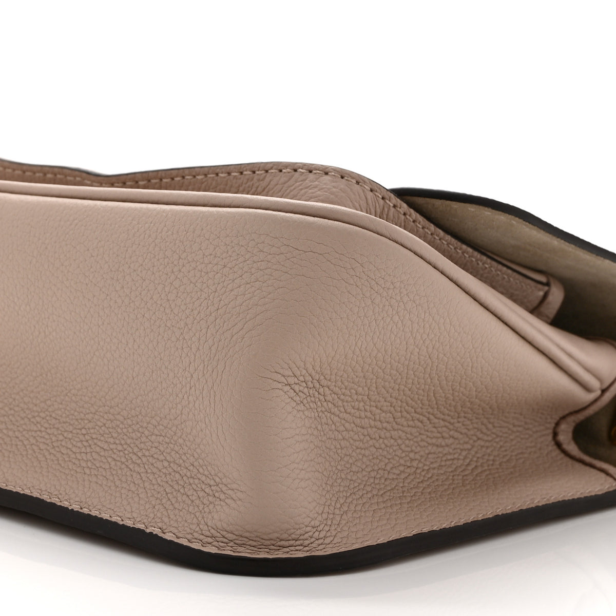 Grained Calfskin Lockme Chain Bag Greige