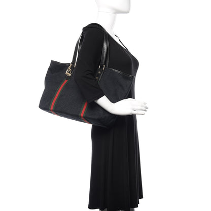 Gucci Monogram Large Jolicoeur Tote Black 2 of 17