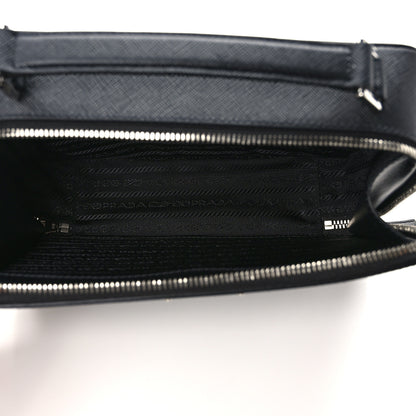 Prada Saffiano Travel Medium Brique Crossbody Bag Black 5 of 11