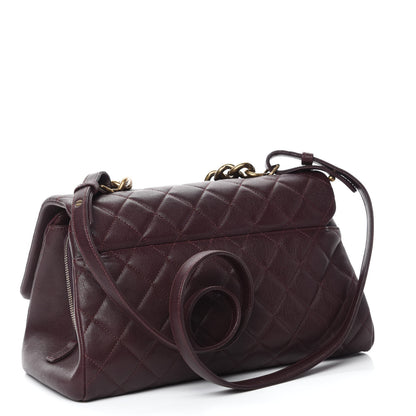 Chanel Shiny Sheepskin Quilted Large Trapezio Flap Dark Burgundy 3 of 10