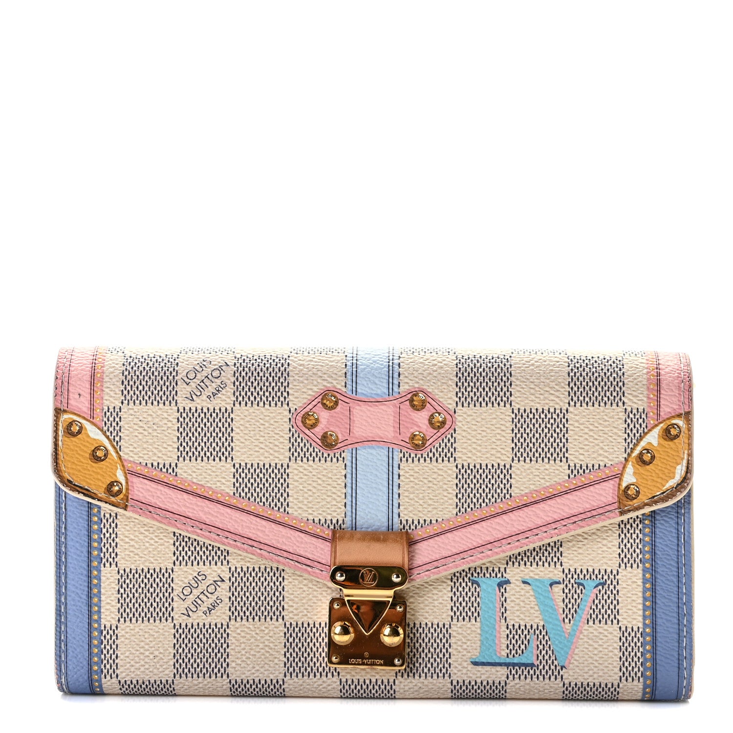 Louis Vuitton Damier Azur Summer Trunks Sarah Wallet NM 1 of 8