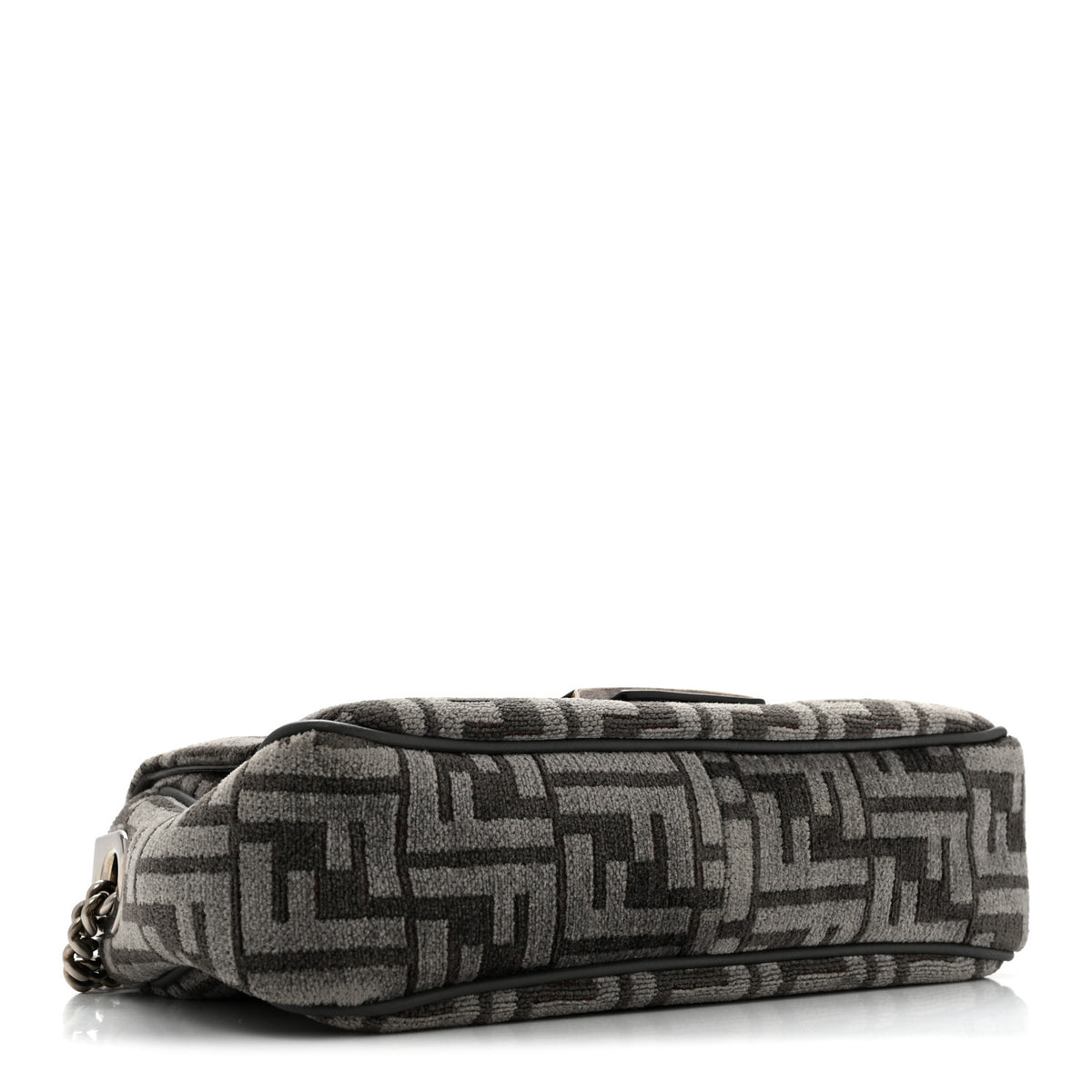 Chenille Vitello Seta FF Midi Chain Baguette Tortora